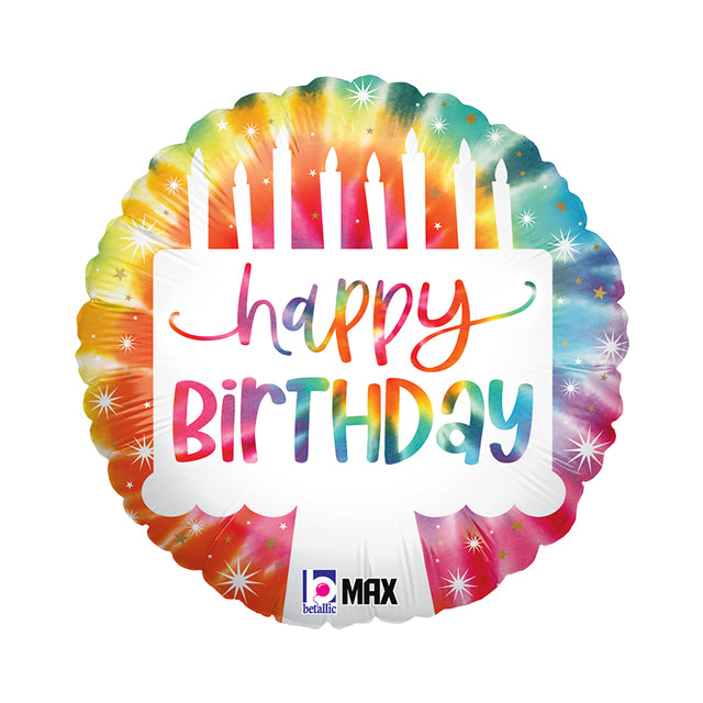 18" RND Tie-Dye Cake Birthday