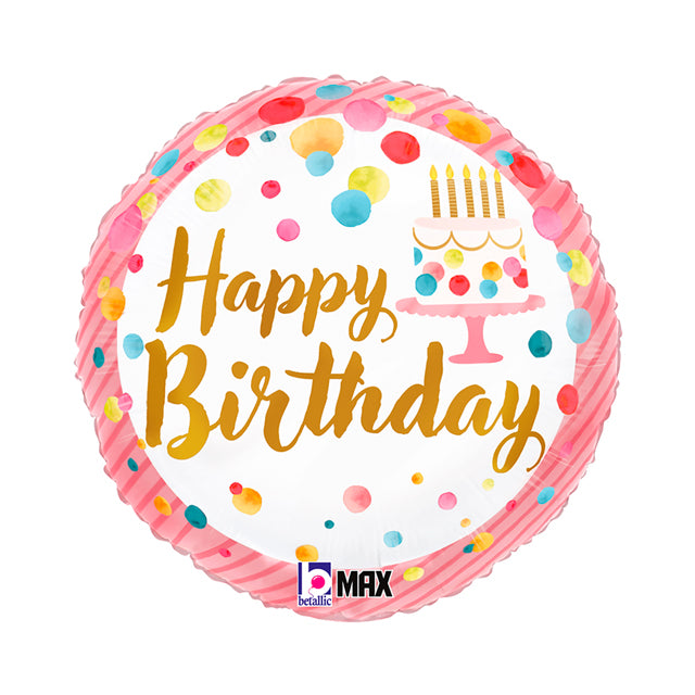 18" RND Satin Birthday Pink Party