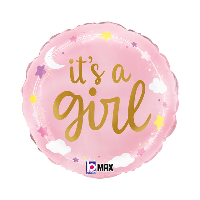 18" RND A Girl Stars & Clouds