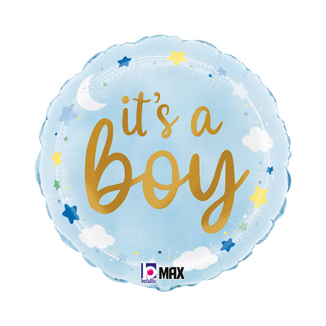 18" RND A Boy Stars & Clouds