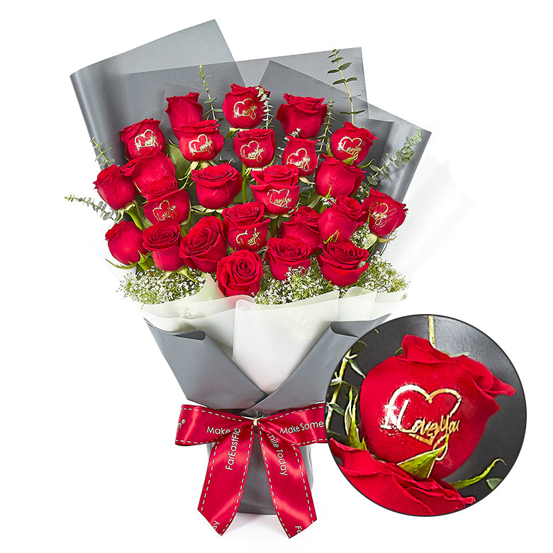 Cupid's Arrow - 24 Roses Bouquet - Flower Memo