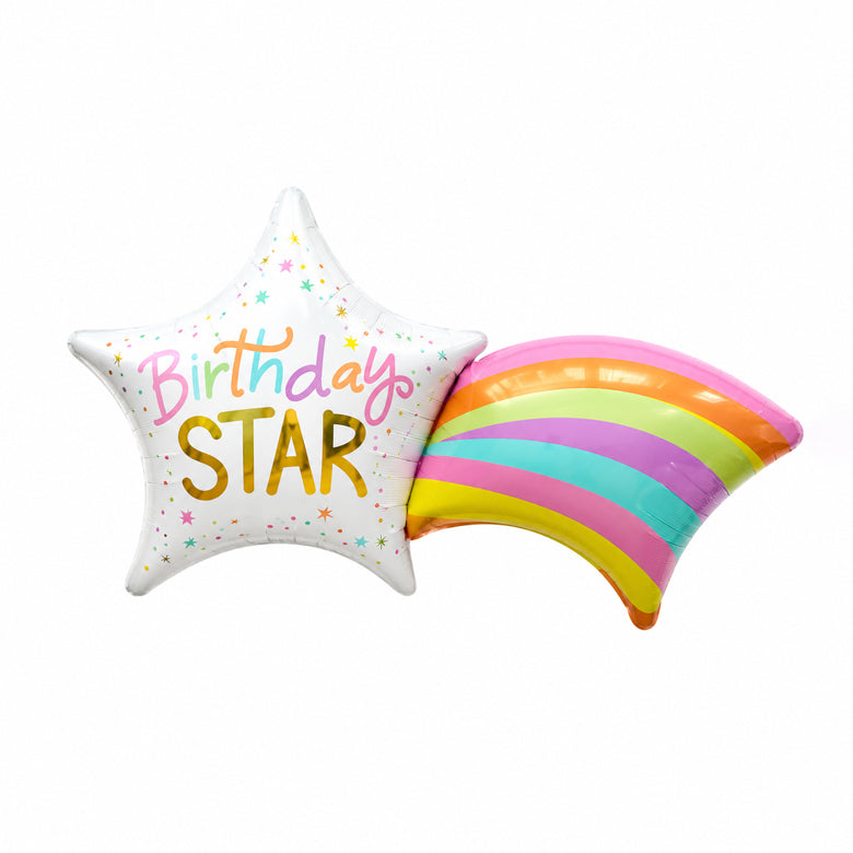 20" Birthday Star Rainbow Foil Balloon