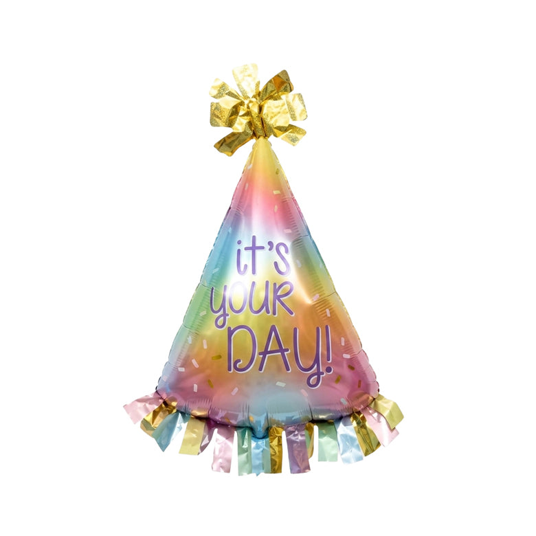 35" "It's Your Day!" Party Hat Foil Balloon