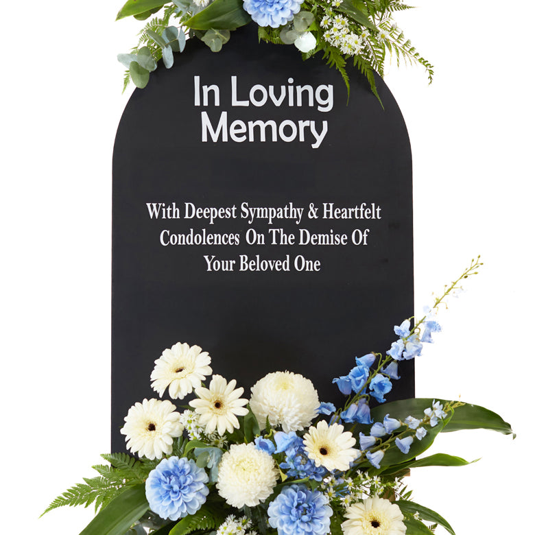 Personalized Sympathy Flower Stand – Serene Farewell