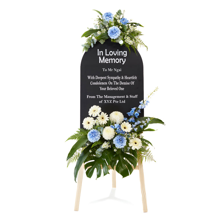 Personalized Sympathy Flower Stand – Serene Farewell
