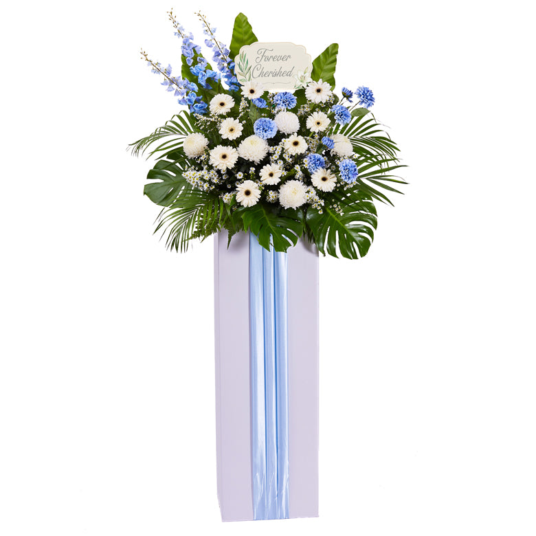 Sympathy Flower Stand - Celestial Blue