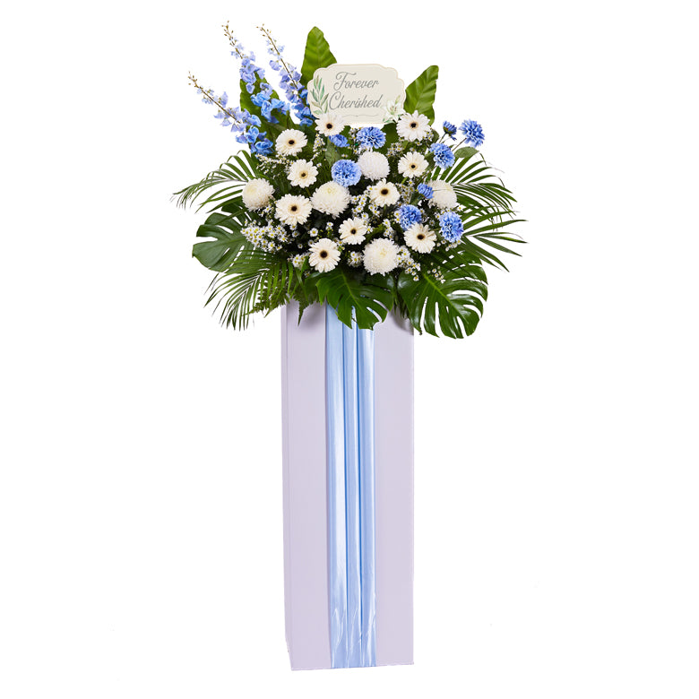 Sympathy Flower Stand - Celestial Blue