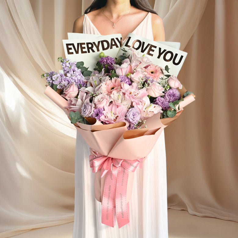 Mom’s Love in Every Corner – Roselilies, Roses, Gerbera - Flower Bouquet