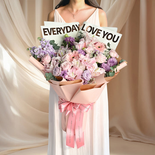 Mom’s Love in Every Corner – Roselilies, Roses, Gerbera - Flower Bouquet