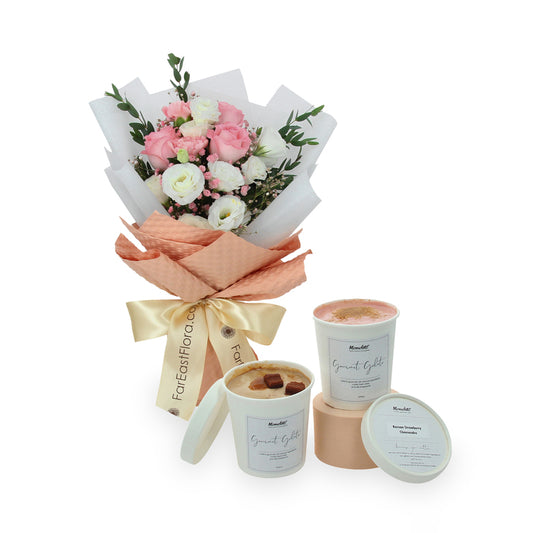 Flowers with Momolato Ice Cream Gelatos (Halal-certified)