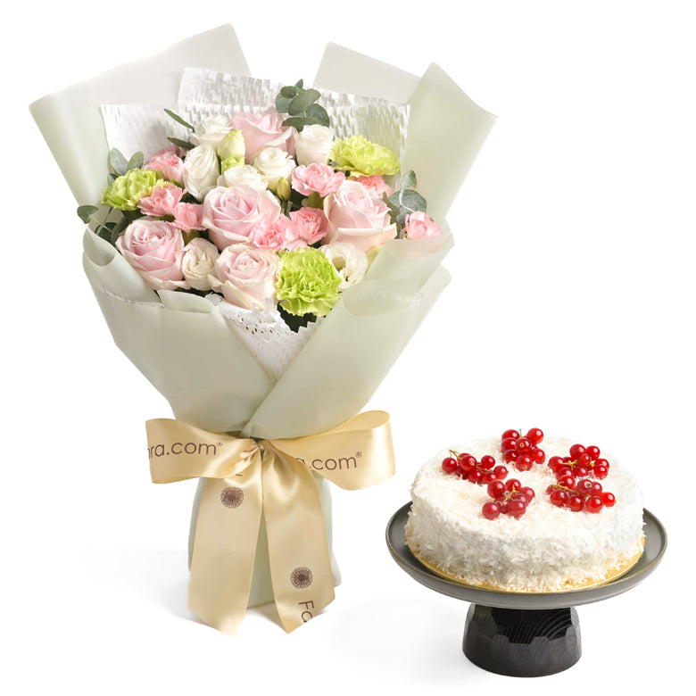 Flowers with Shangri-La Heart of the City Durian Cake
