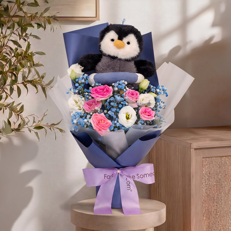 Midnight Voyage – Flower Bouquet & Plush