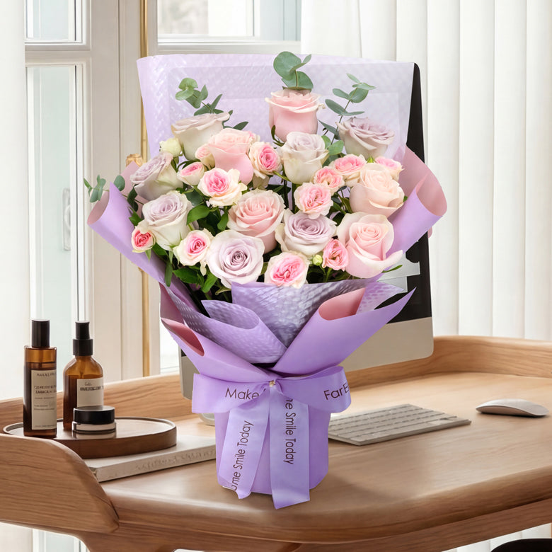Iris Reverie Premium Roses – Flower Bouquet