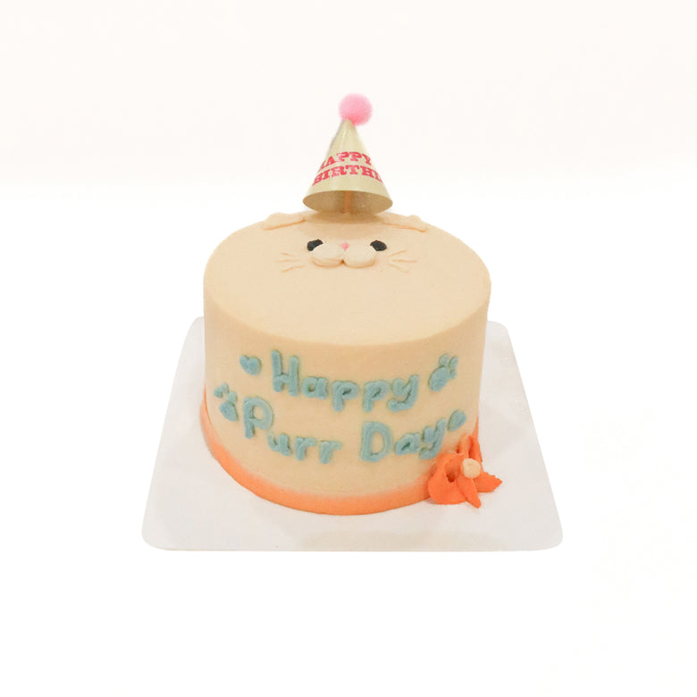 Flowers with Petissier Party Whiskers Birthday Cake (For Pets only)