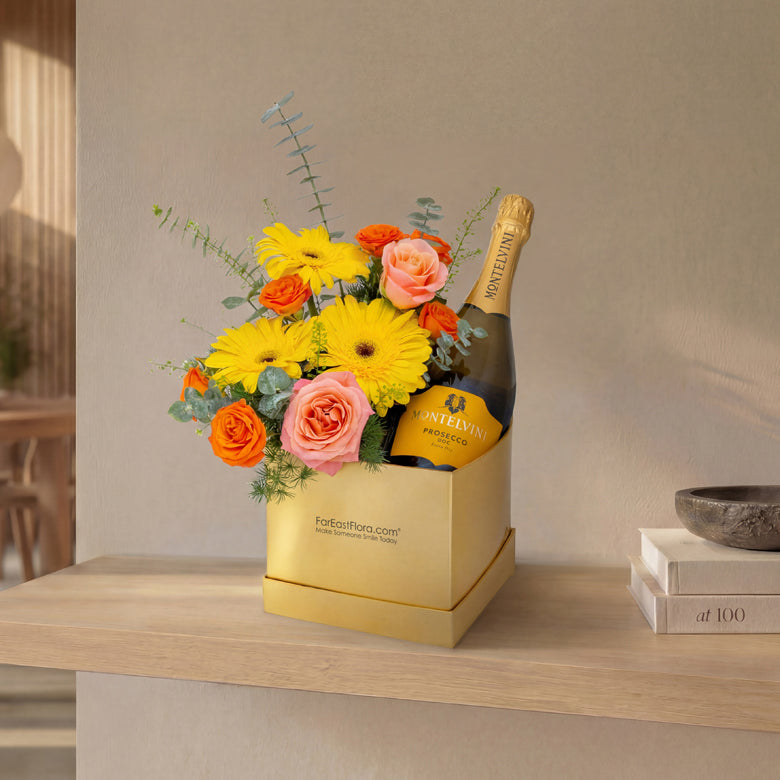 Bubbly Sunshine - Montelvini Prosecco x Flowers Gift Set