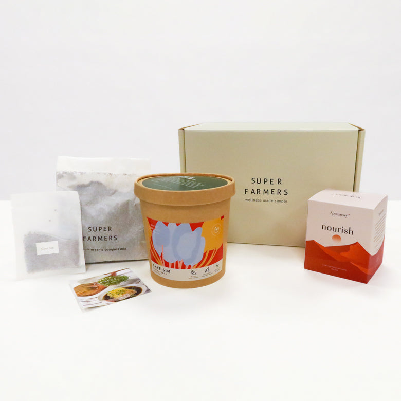 Super Farmers Nourish Tea & Microgreens Gift Set x Flowers