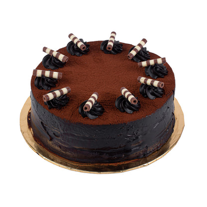 Flowers with Pastry World Chocolate Ganache Frozen Cake (Halal-certified)