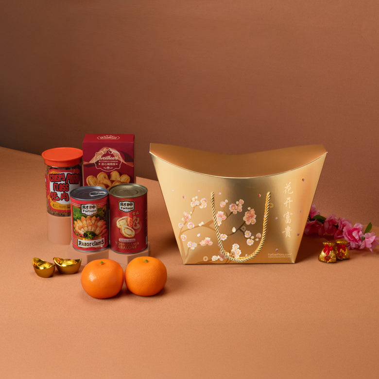 金福映春 Golden Peaches of Blessings – Oranges & Goodies Hamper