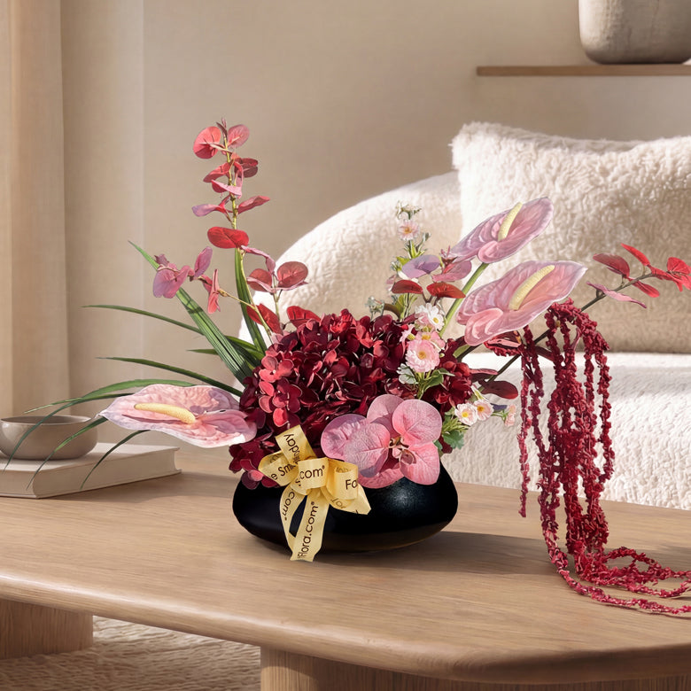 Forever Scarlet - Artificial Flowers Arrangement