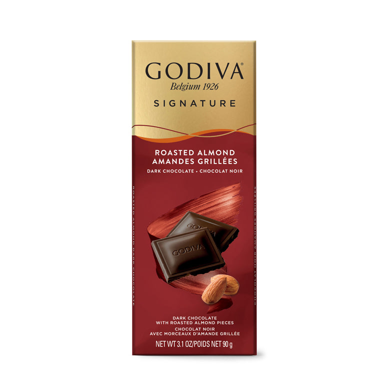 Godiva Signature Tablet — Dark Chocolate Roasted Almond
