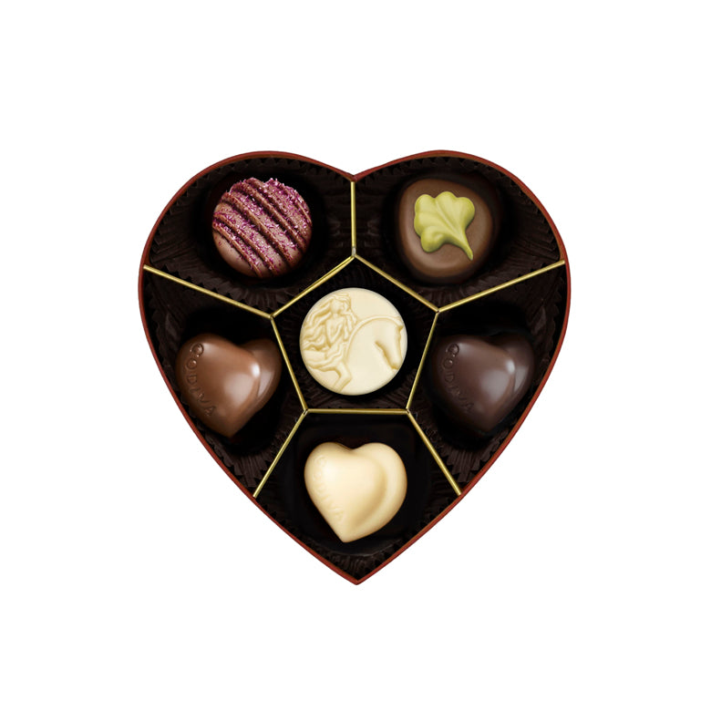 Godiva Luxury Red Heart Gift Box 6pcs