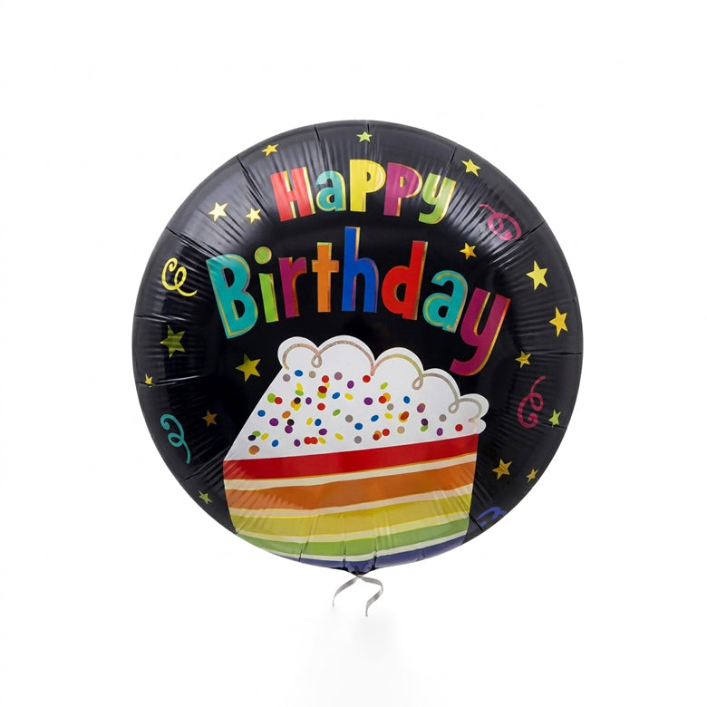 18" Happy Birthday with Cake Foil Balloon