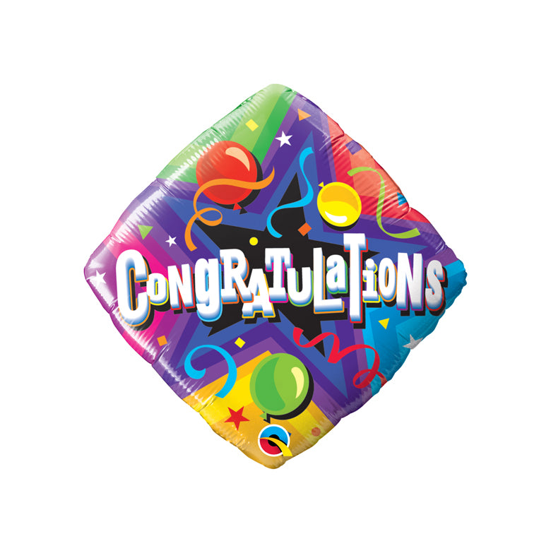 18" Diamond Congratulations Party Time Balloon