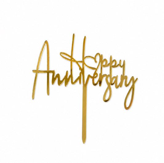 "Happy Anniversary" Topper (Gold)