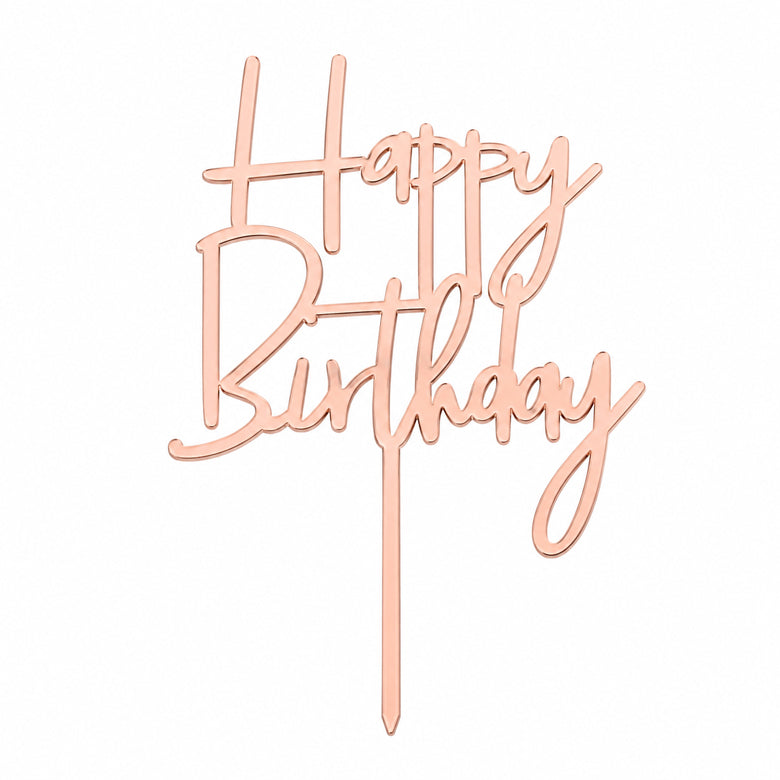 "Happy Birthday" Topper (Rose Gold)