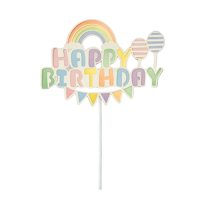 "Happy Birthday" Rainbow Topper (Colourful)
