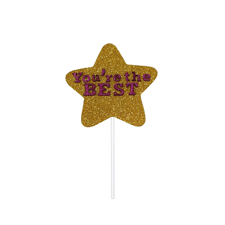 "You're the Best" Star Topper (Glitter Yellow)