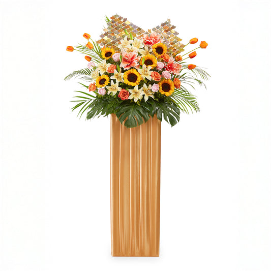 Congratulatory Flower Stand – Golden Radiance
