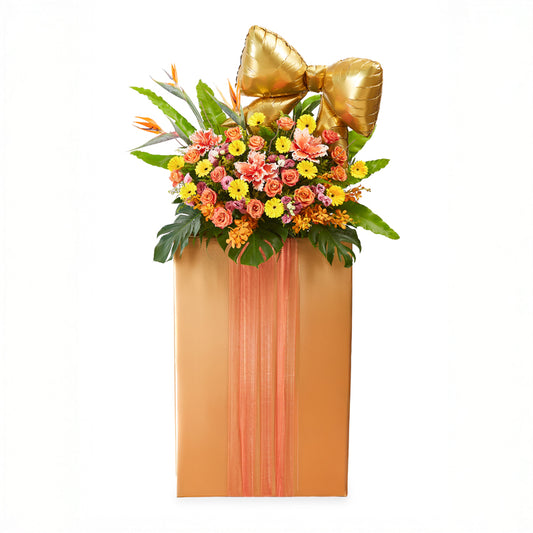 Congratulatory Flower Stand – Golden Grandeur