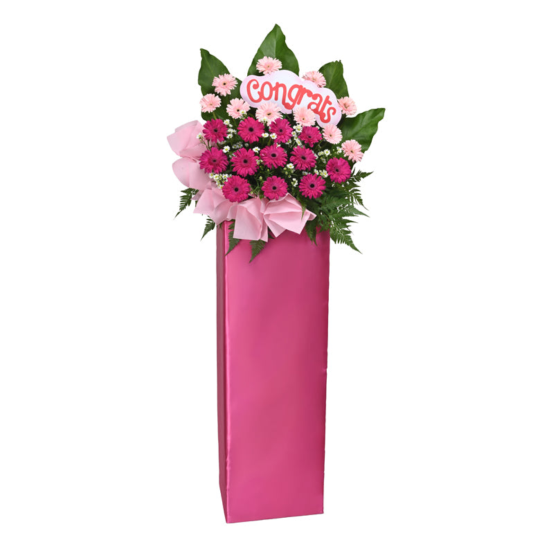 Congratulatory Flower Stand – Blushing Cheers