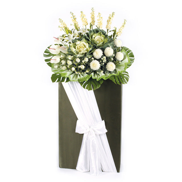 Sympathy Flower Stand - Ethereal Cloud
