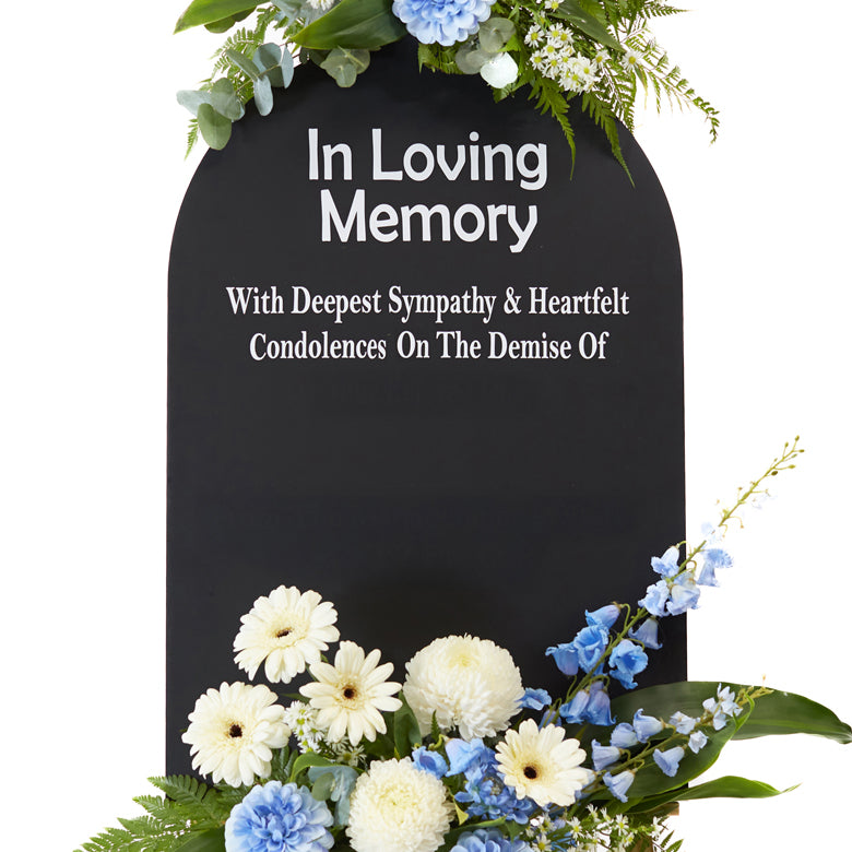 Personalized Sympathy Flower Stand – Serene Farewell