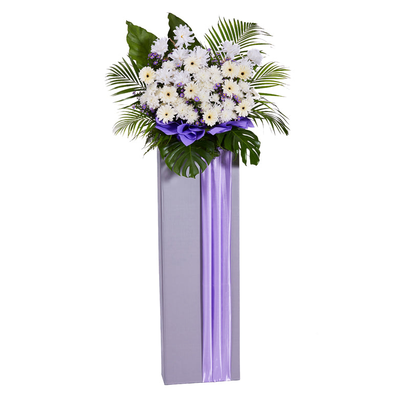 Sympathy Flower Stand - White Reverence