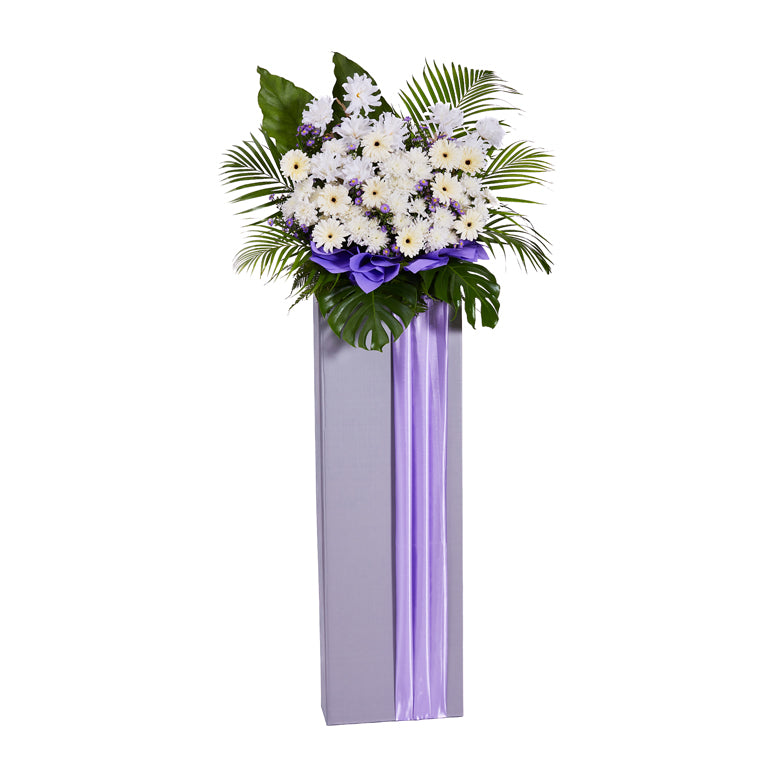Sympathy Flower Stand - White Reverence