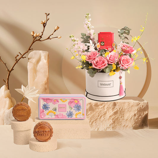 Blushing Tea Garden x Mdm Ling Traditional Mooncake 2pcs Gift Set (Halal-Certified)