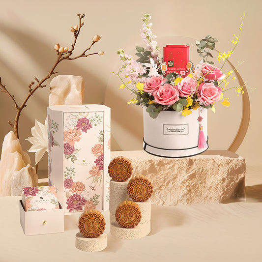Blushing Tea Garden x Shangri-La Assorted Mooncake 4pcs Gift Set