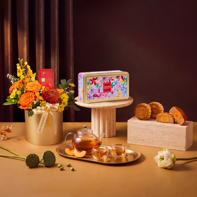 Golden Tea x Mdm Ling Bakery Traditional Baked Mooncakes 2pcs Gift Set (Halal-certified)