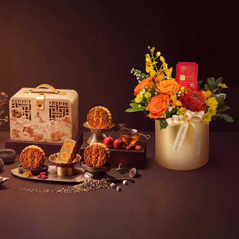 Golden Tea x Marriott Singapore Assorted Baked Mooncakes 4pcs Gift Set