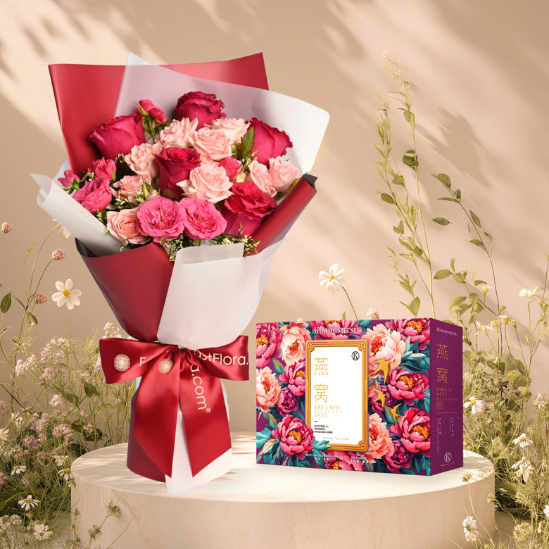 Kinohimitsu Mother’s Day Edition Bird’s Nest Giftbox x Flowers Gift Set