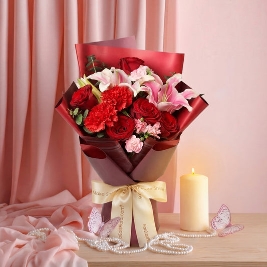 Guided By Love – Lilies, Roses – Flower Bouquet