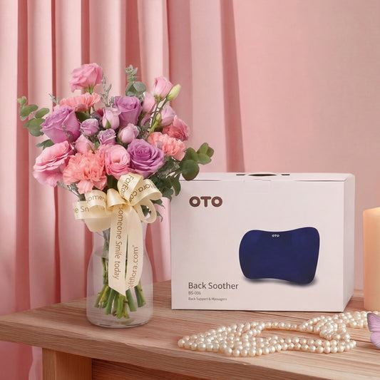 Comfort & Care - Oto Wellness Back Massenger x Flowers Gift Set