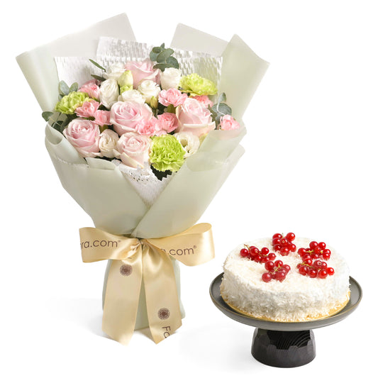 Flowers with Shangri-La Heart of the City Durian Cake