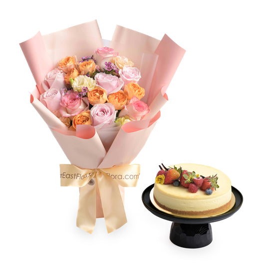 Flowers with Shangri-La Cheesecake