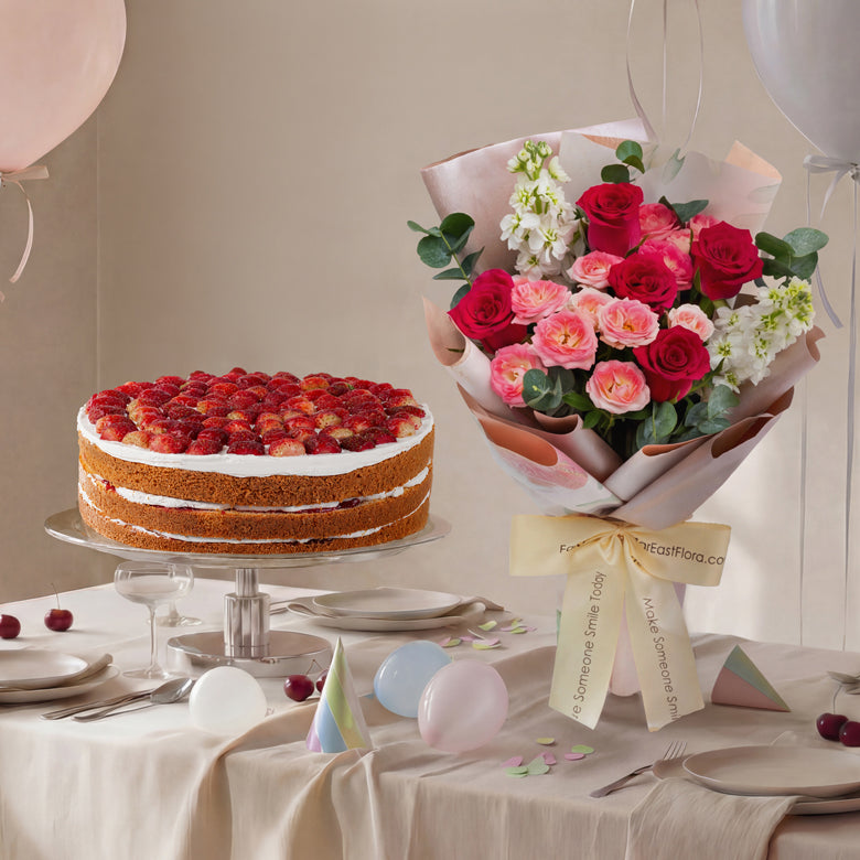 Flowers with Pastry World Strawberry Frozen Shortcake (Halal-certified)