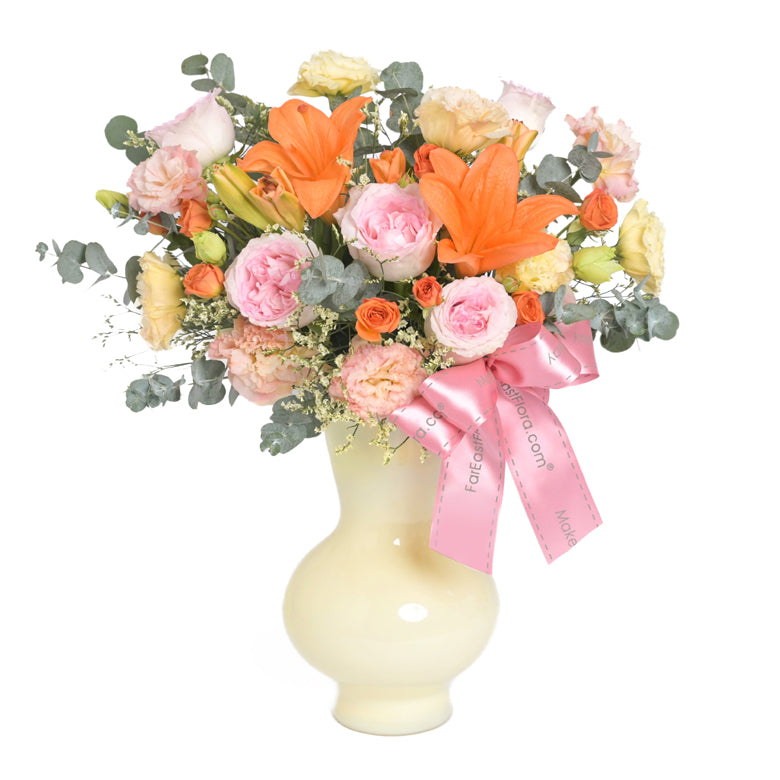 Coral Glow – Table Flowers