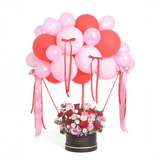 Ribboned Reverie – Balloon Cloud Table Flowers